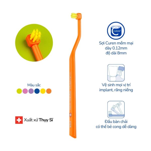 Bàn chải Implant/Răng niềng Curaprox CS 708 Implant Ortho cam